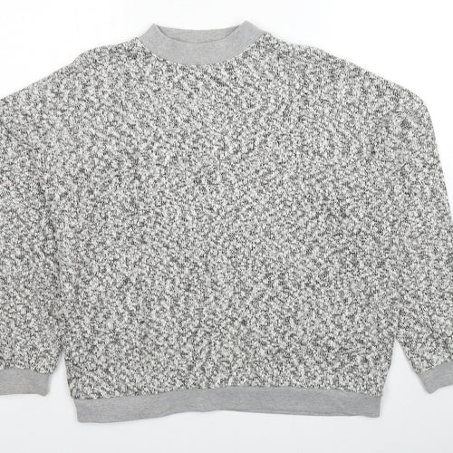 Atmosphere Womens Grey Round Neck Geometric Polyester Pullover Jumper Size 12