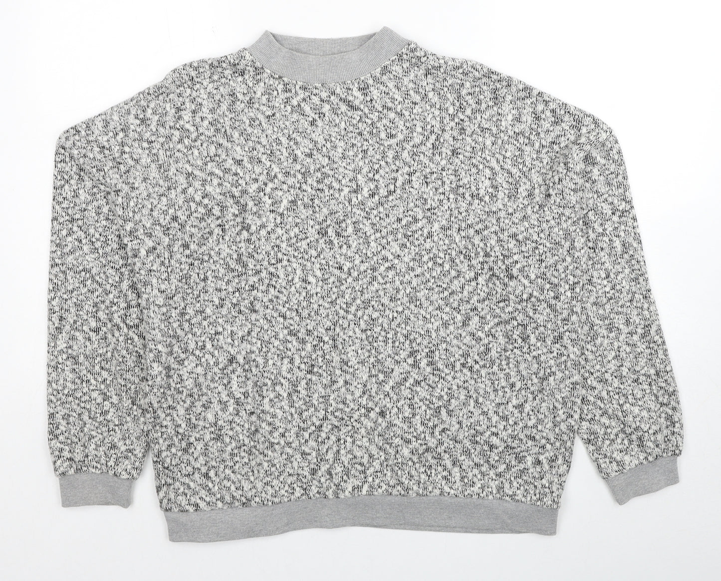 Atmosphere Womens Grey Round Neck Geometric Polyester Pullover Jumper Size 12