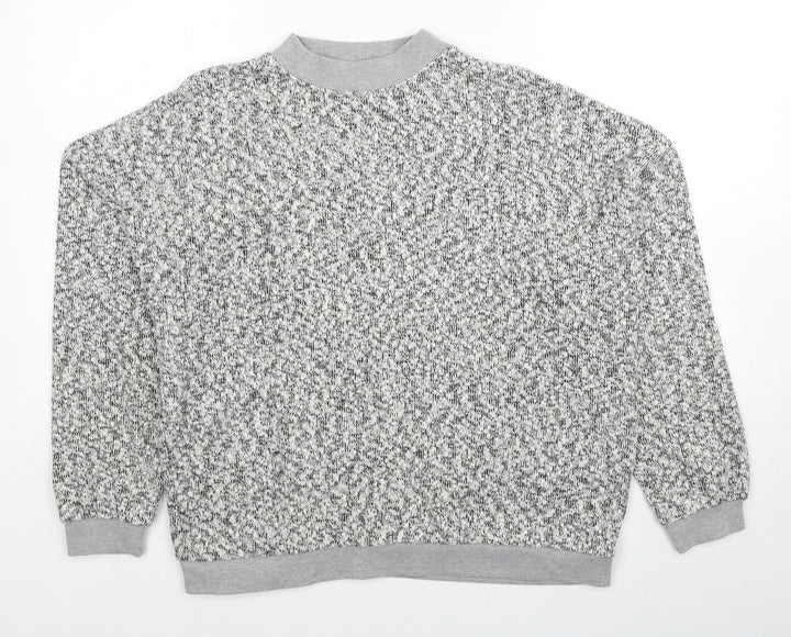 Atmosphere Womens Grey Round Neck Geometric Polyester Pullover Jumper Size 12