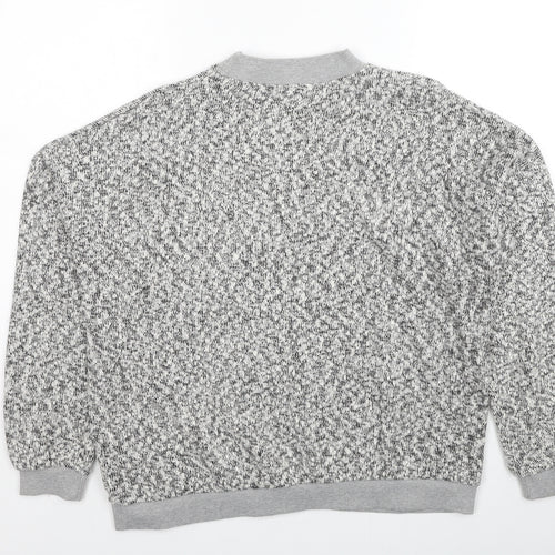 Atmosphere Womens Grey Round Neck Geometric Polyester Pullover Jumper Size 12