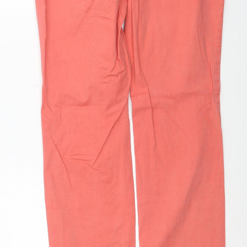 H&M Womens Red Cotton Trousers Size 6 Regular Zip