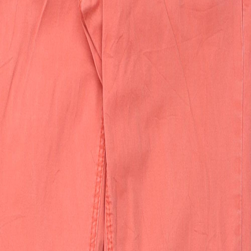 H&M Womens Red Cotton Trousers Size 6 Regular Zip