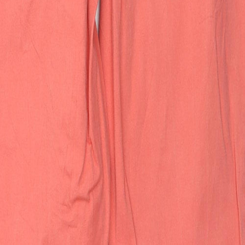 H&M Womens Red Cotton Trousers Size 6 Regular Zip