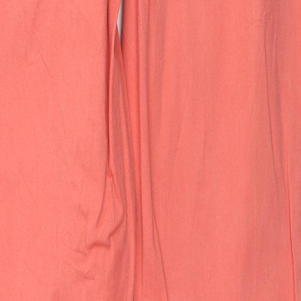 H&M Womens Red Cotton Trousers Size 6 Regular Zip