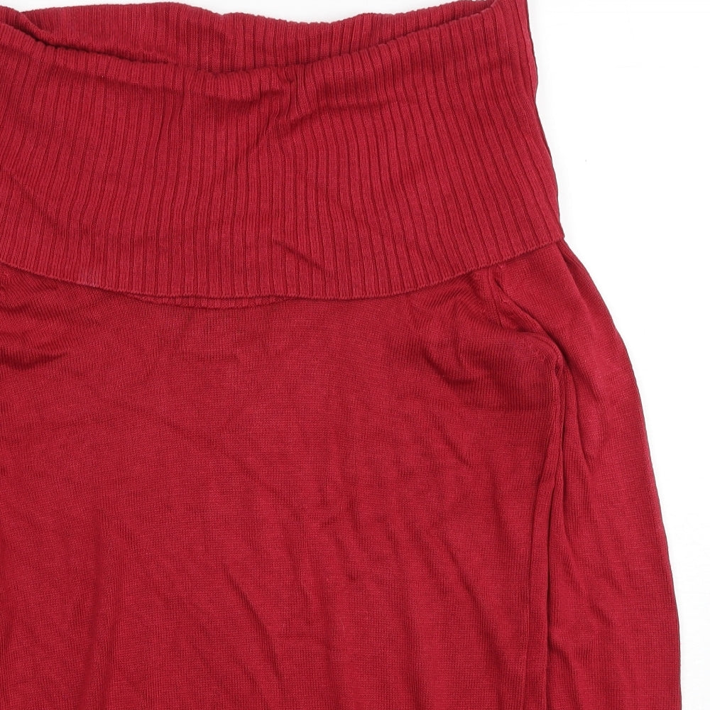 ZOOMP Womens Red Roll Neck Cotton Pullover Jumper Size M