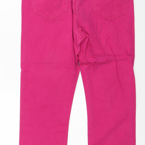 Papaya Womens Pink Cotton Straight Jeans Size 8 Regular Zip