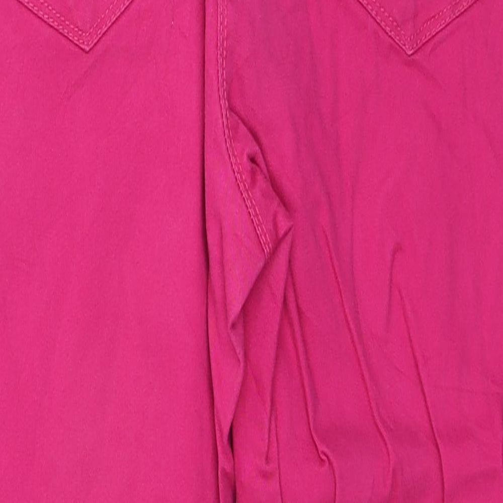 Papaya Womens Pink Cotton Straight Jeans Size 8 Regular Zip