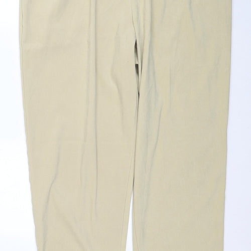 Elisabeth Womens Beige Polyester Trousers Size 22 Regular Zip