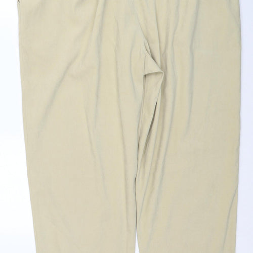 Elisabeth Womens Beige Polyester Trousers Size 22 Regular Zip