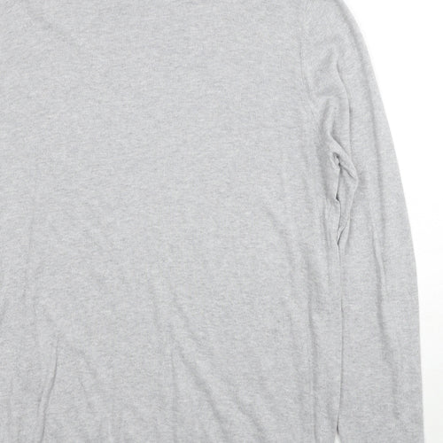 ASOS Mens Grey Round Neck Cotton Pullover Jumper Size M Long Sleeve