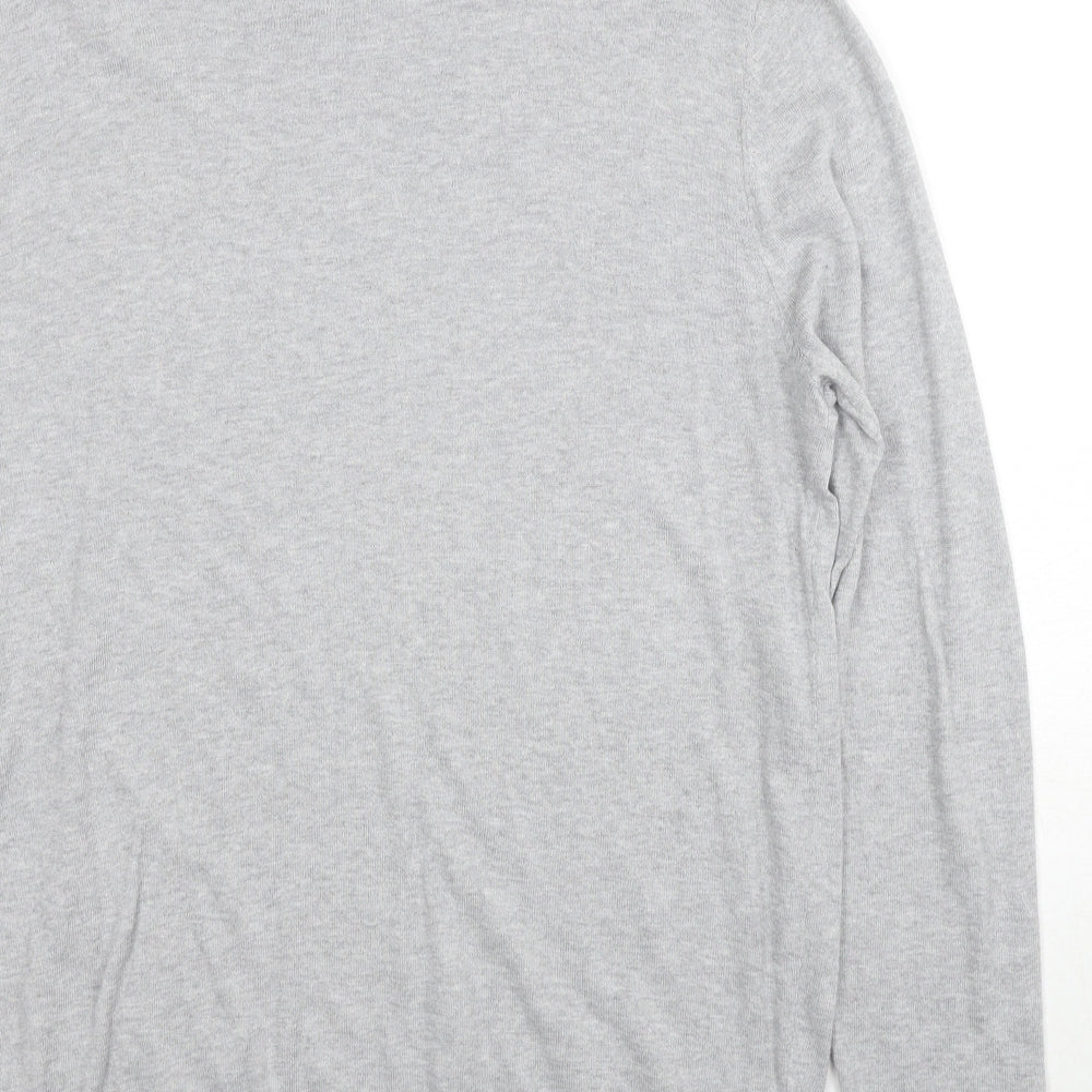 ASOS Mens Grey Round Neck Cotton Pullover Jumper Size M Long Sleeve