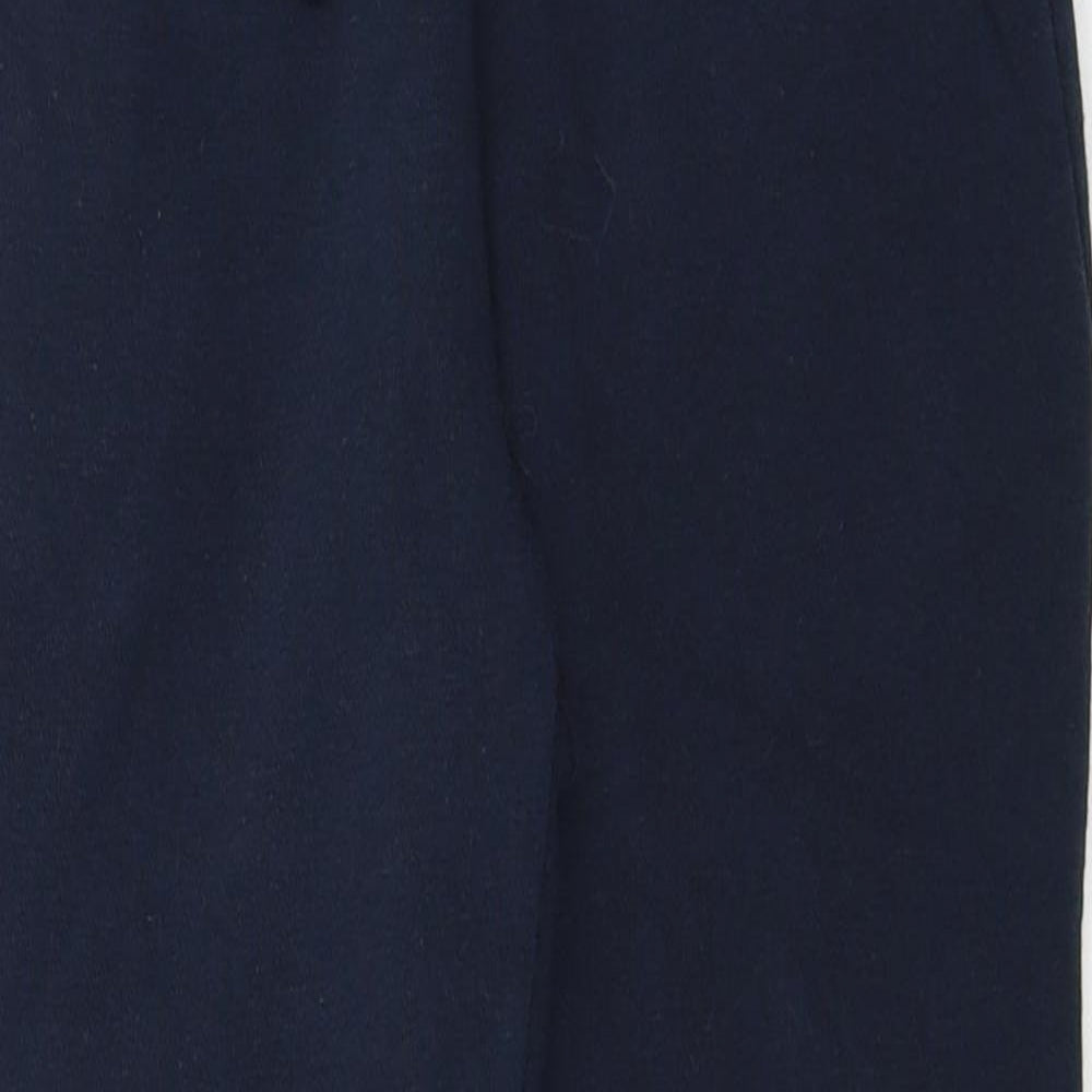 Marks and Spencer Boys Blue Cotton Jogger Trousers Size 7-8 Years Regular Drawstring
