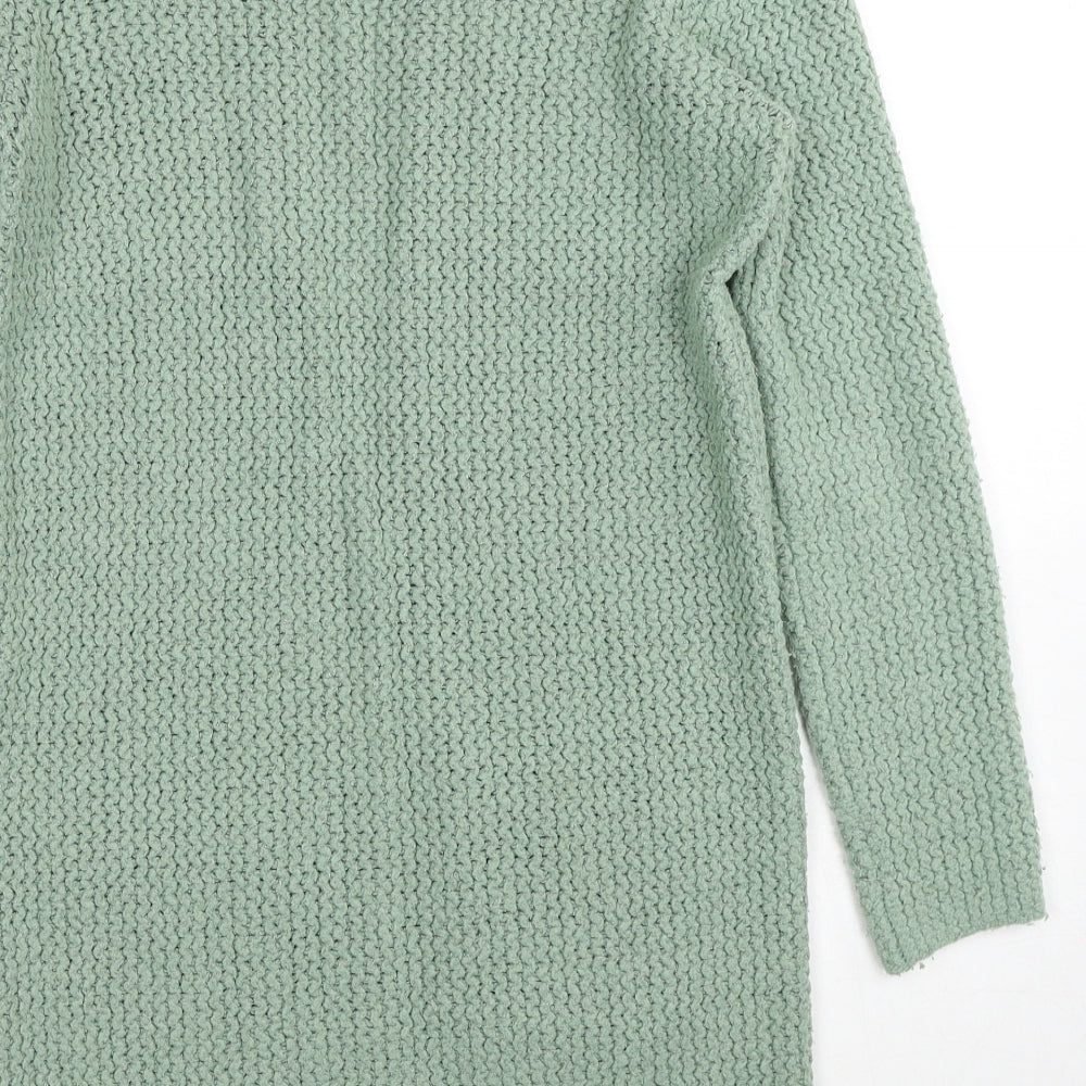 Primark Womens Green V-Neck Nylon Pullover Jumper Size 6