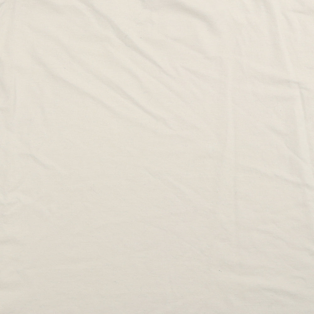 Divided by H&M Womens Beige Cotton Basic T-Shirt Size M Round Neck - Unisex
