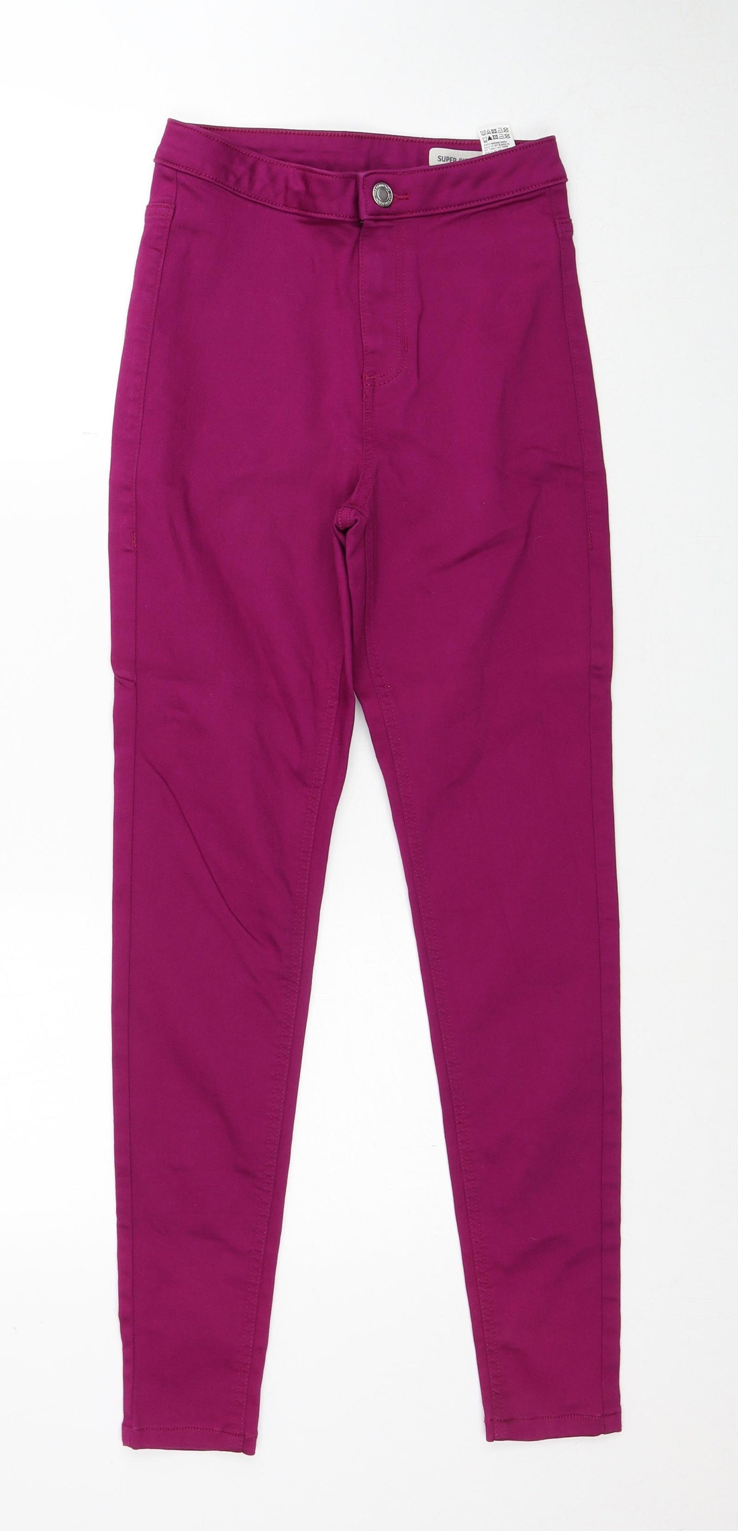 Marks and Spencer Womens Purple Cotton Skinny Jeans Size 8 Regular Zip