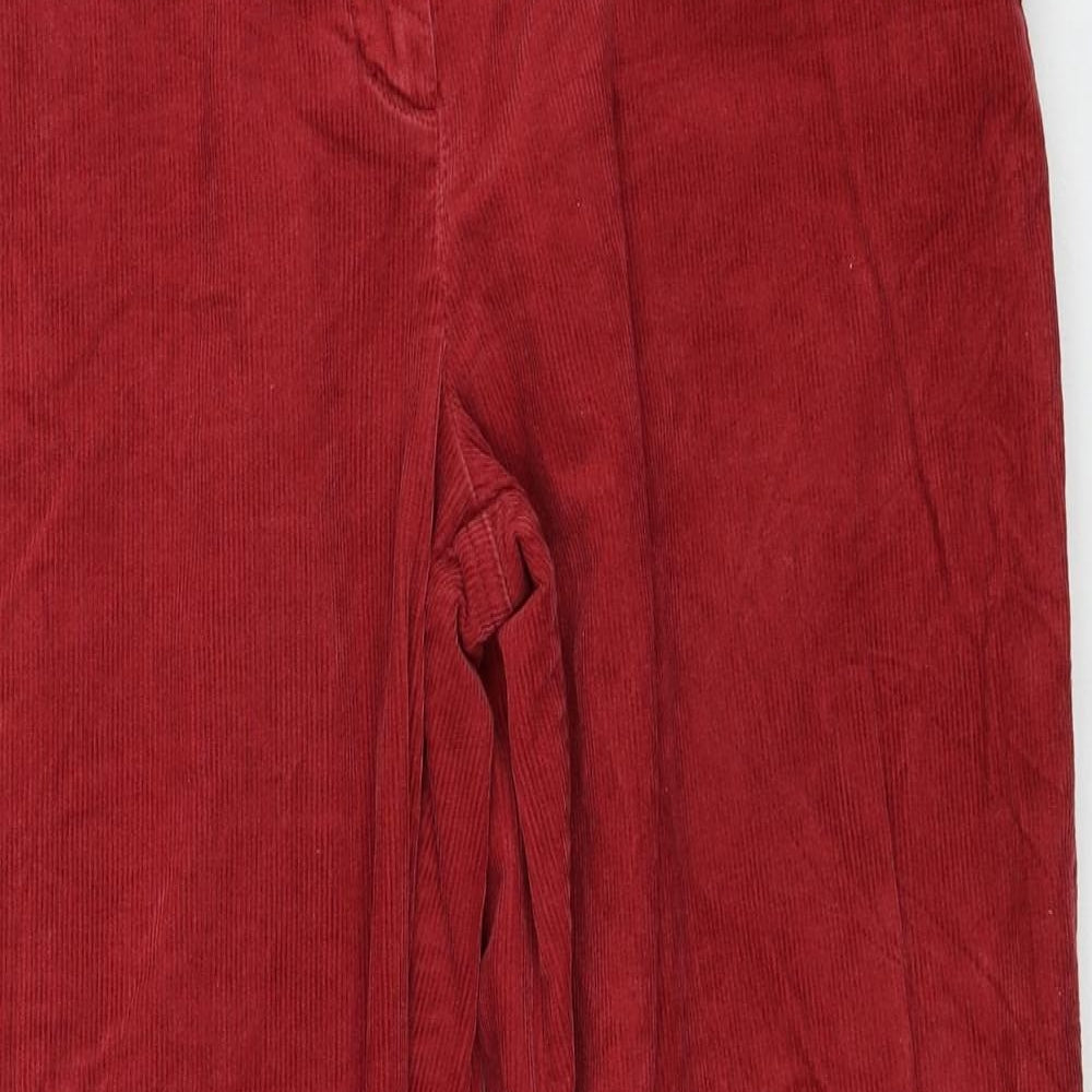 Wrap Womens Red Cotton Trousers Size 34 in Regular Zip