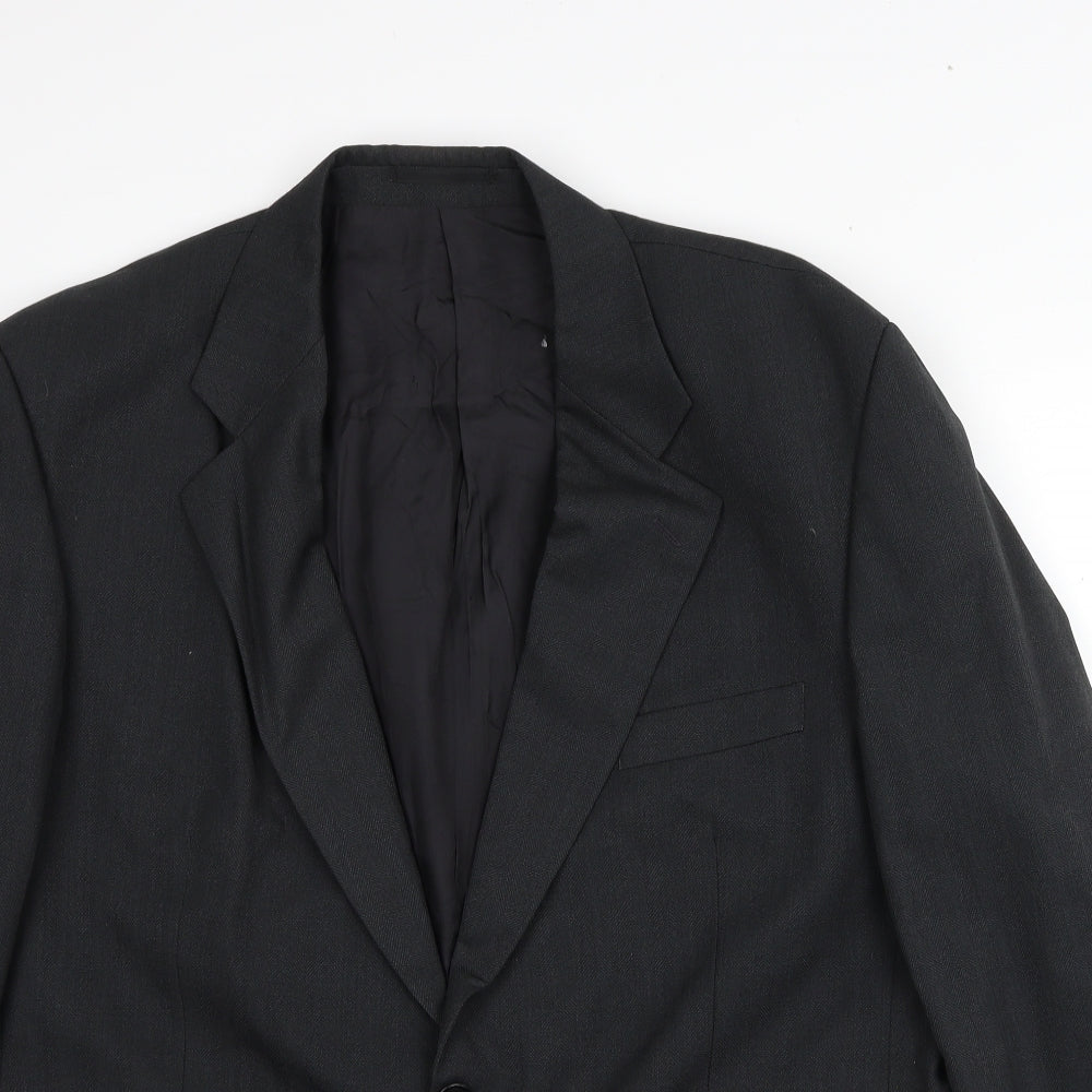 Dunn&Co. Mens Black Polyester Jacket Suit Jacket Size 44 Regular