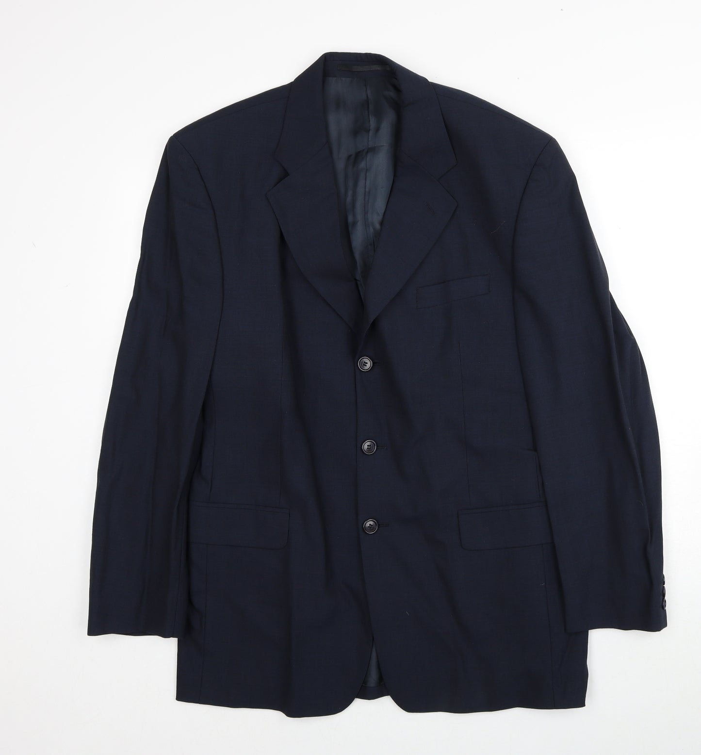 Rochas Mens Blue Wool Jacket Suit Jacket Size 40 Regular