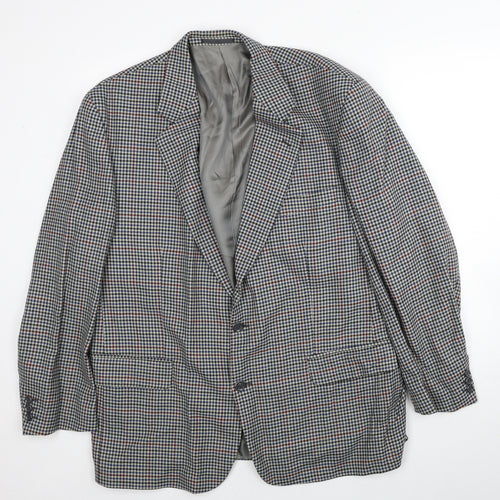 BHS Mens Grey Geometric Wool Jacket Blazer Size 44 Regular