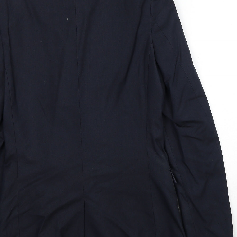 Topman Mens Blue Polyester Jacket Suit Jacket Size 36 Regular