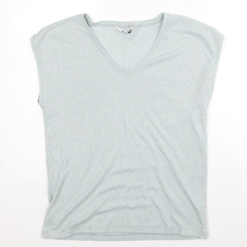 Only Womens Blue Polyester Basic Blouse Size M V-Neck