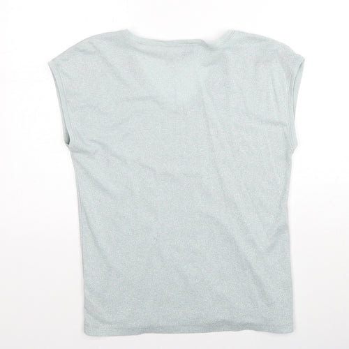 Only Womens Blue Polyester Basic Blouse Size M V-Neck