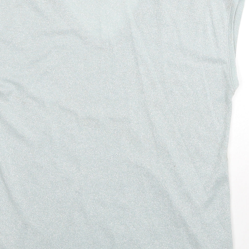 Only Womens Blue Polyester Basic Blouse Size M V-Neck