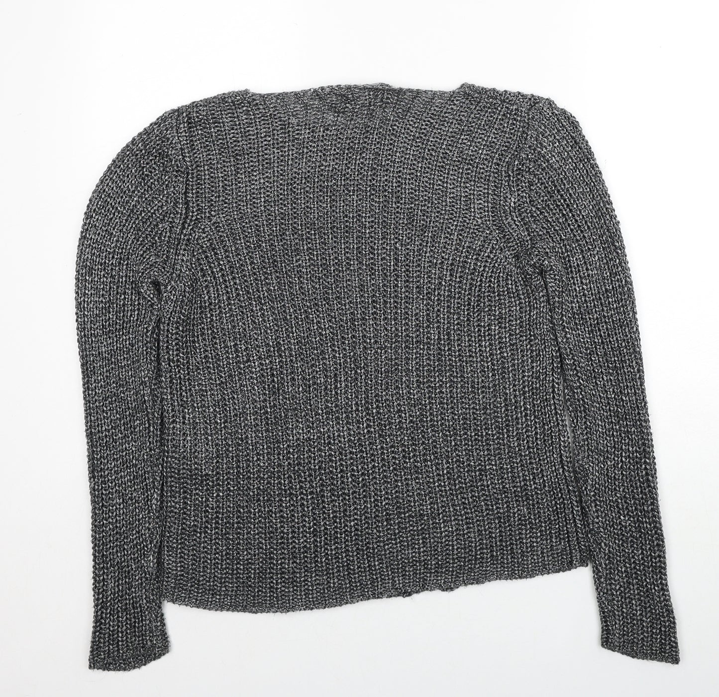 Marks and Spencer Womens Grey Boat Neck Acrylic Pullover Jumper Size 14