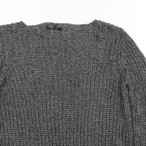 Marks and Spencer Womens Grey Boat Neck Acrylic Pullover Jumper Size 14