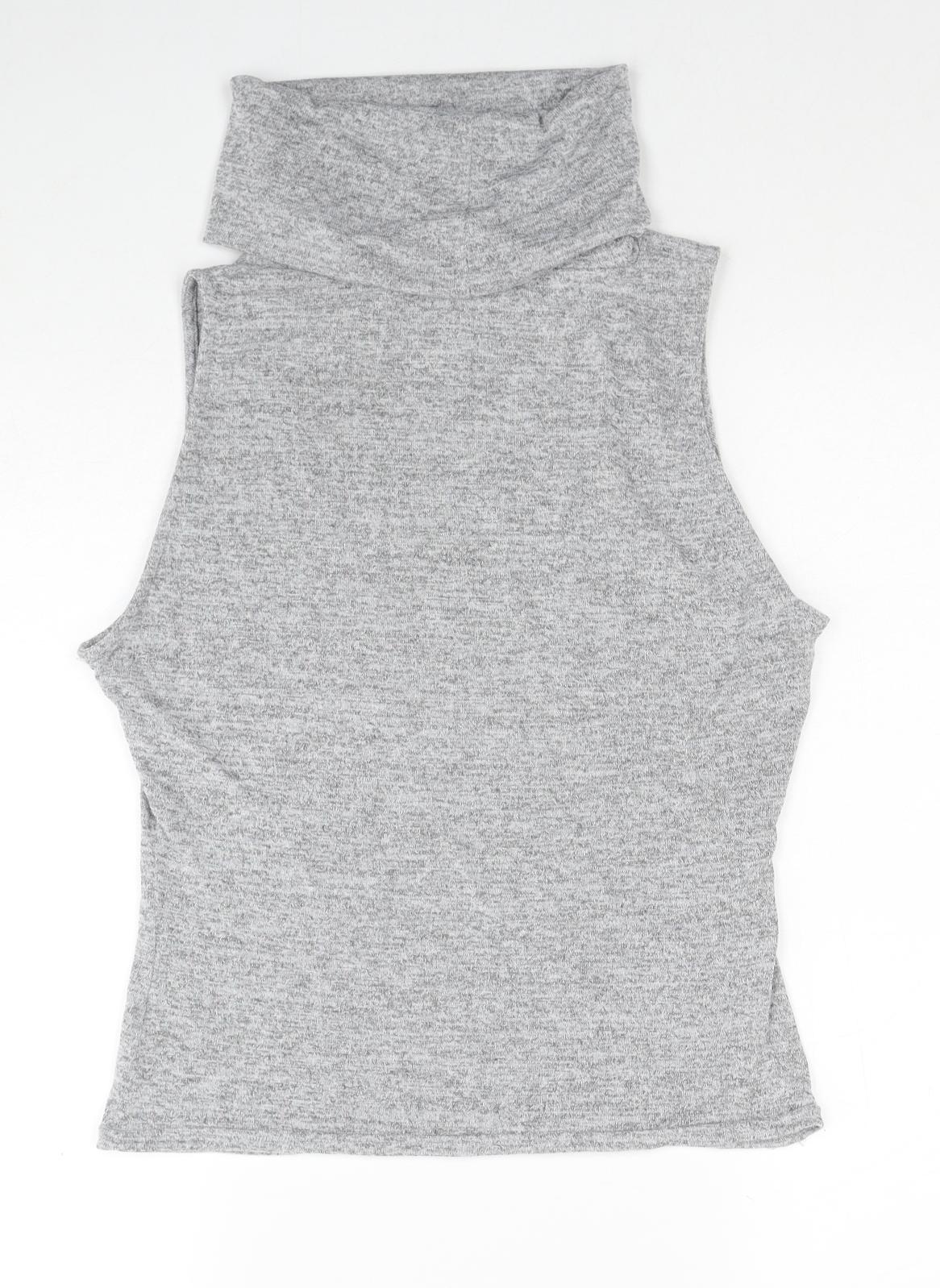 New Look Womens Grey Roll Neck Polyester Pullover Jumper Size 14