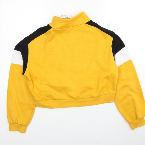 Divided by H&M Womens Yellow Colourblock Cotton Pullover Sweatshirt Size S Pullover