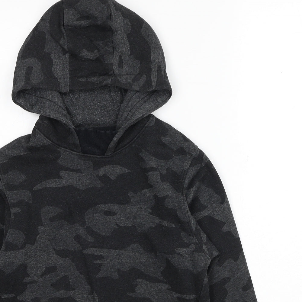 Matalan Boys Black Camouflage Cotton Pullover Hoodie Size 10 Years Pullover