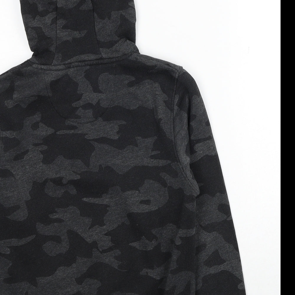 Matalan Boys Black Camouflage Cotton Pullover Hoodie Size 10 Years Pullover