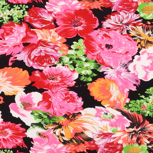 New Look Womens Multicoloured Floral Polyester Basic T-Shirt Size 8 Boat Neck