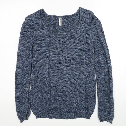 Multiblu Womens Blue Scoop Neck Cotton Pullover Jumper Size S
