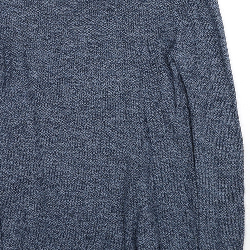 Multiblu Womens Blue Scoop Neck Cotton Pullover Jumper Size S