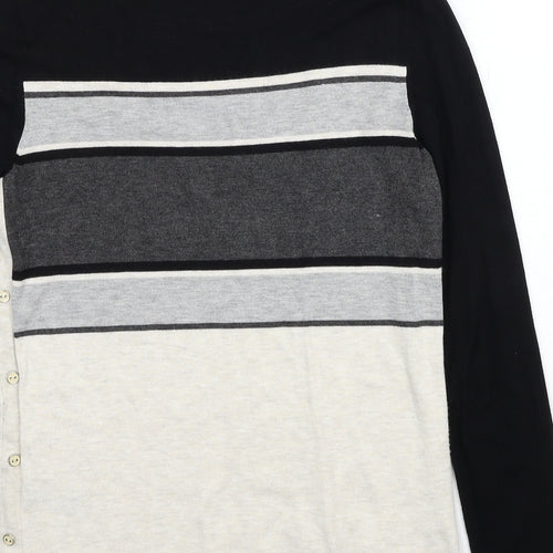 M&Co Womens Multicoloured Boat Neck Striped Viscose Pullover Jumper Size 10