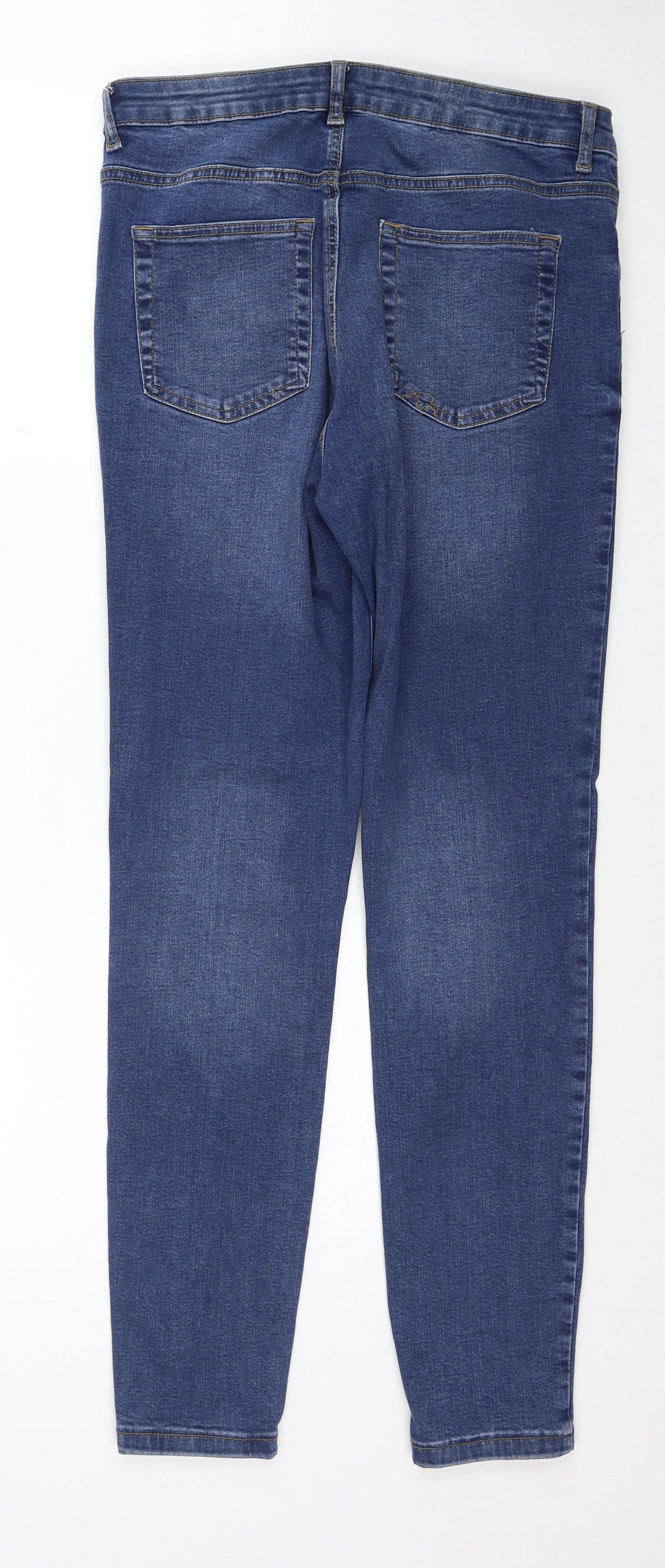 Primark Womens Blue Cotton Skinny Jeans Size 14 Regular Zip