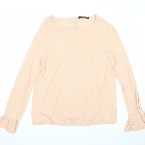 Marks and Spencer Womens Pink Round Neck Acrylic Pullover Jumper Size 10