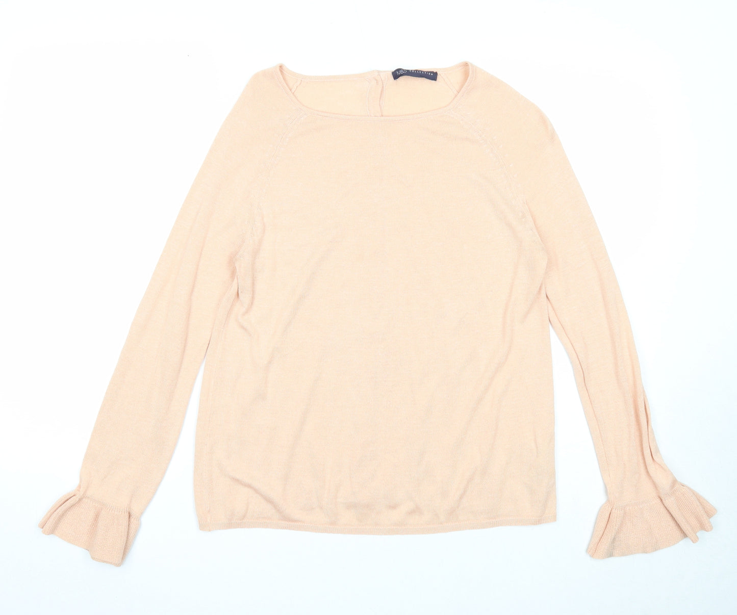Marks and Spencer Womens Pink Round Neck Acrylic Pullover Jumper Size 10
