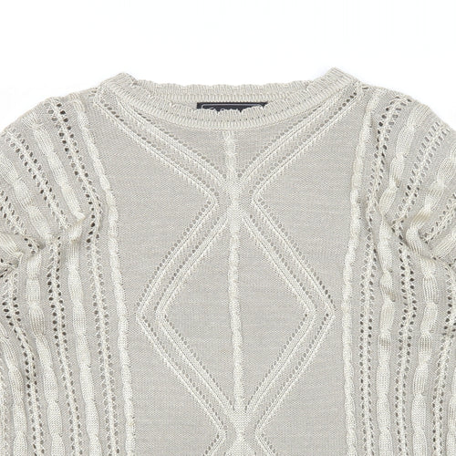 Casamia Womens Gold Round Neck Viscose Pullover Jumper One Size