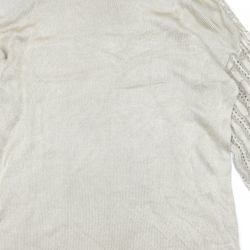 Casamia Womens Gold Round Neck Viscose Pullover Jumper One Size