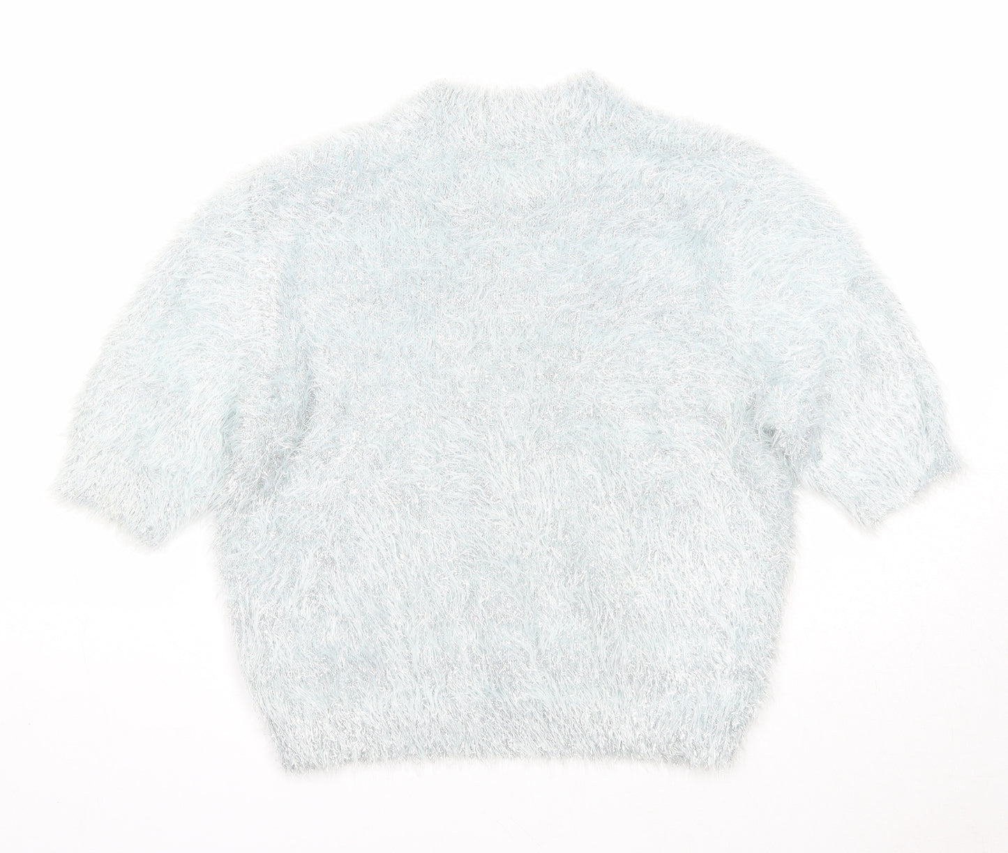 Papaya Womens Silver Mock Neck Polyamide Pullover Jumper Size M