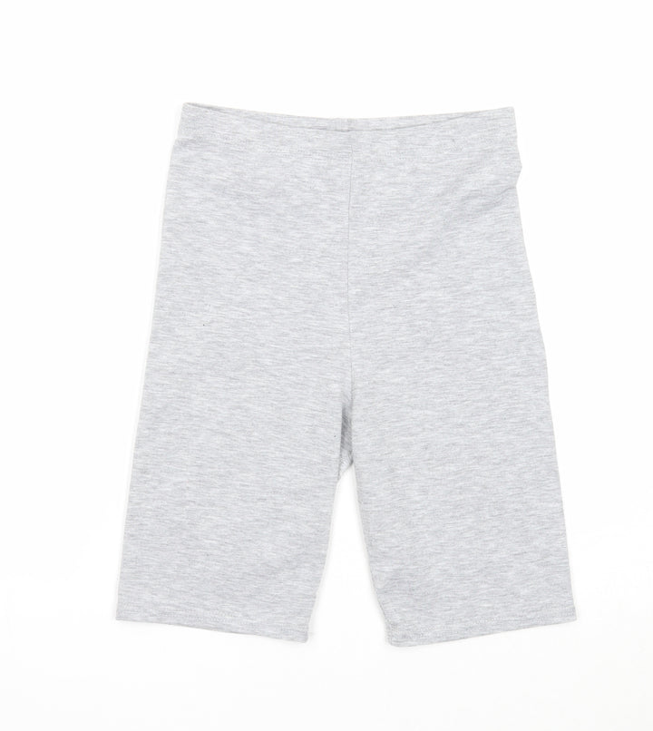Boohoo Womens Grey Polyester Compression Shorts Size 8 Regular Pull On