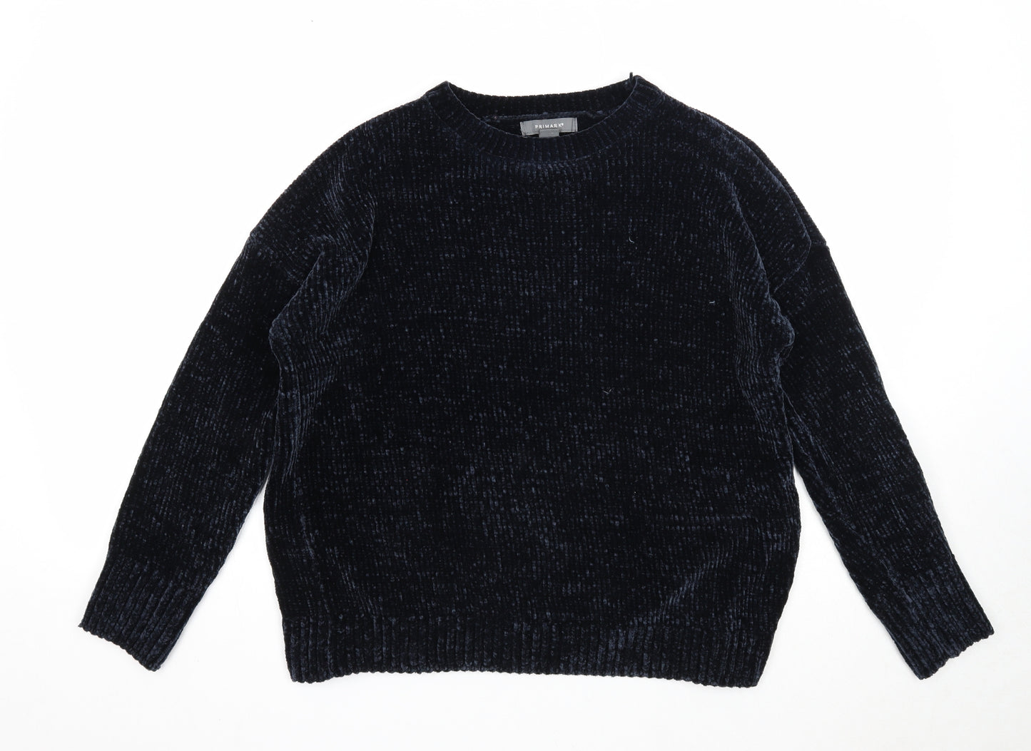 Primark Womens Blue Round Neck Polyester Pullover Jumper Size 10