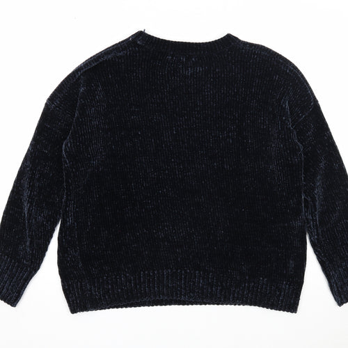 Primark Womens Blue Round Neck Polyester Pullover Jumper Size 10