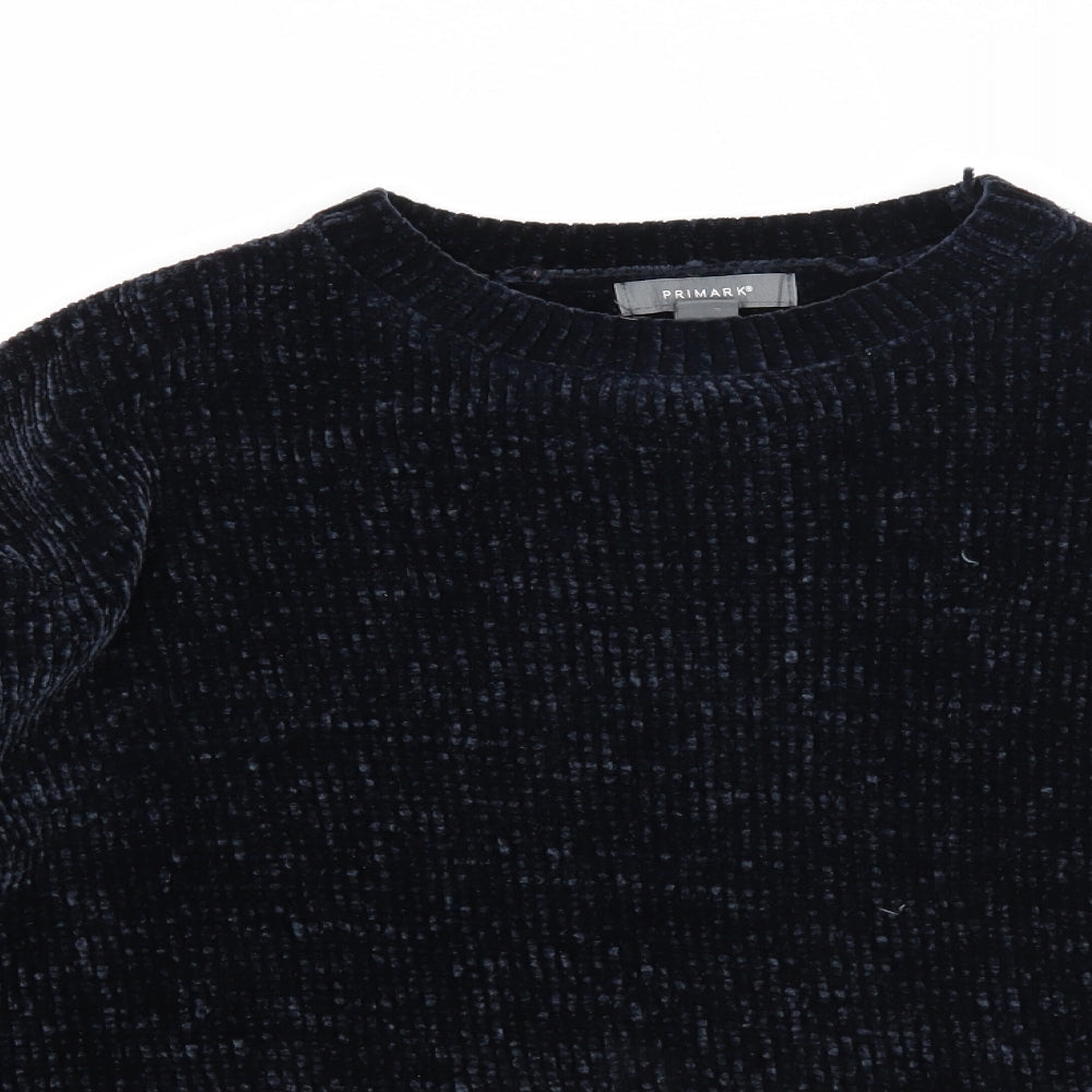 Primark Womens Blue Round Neck Polyester Pullover Jumper Size 10