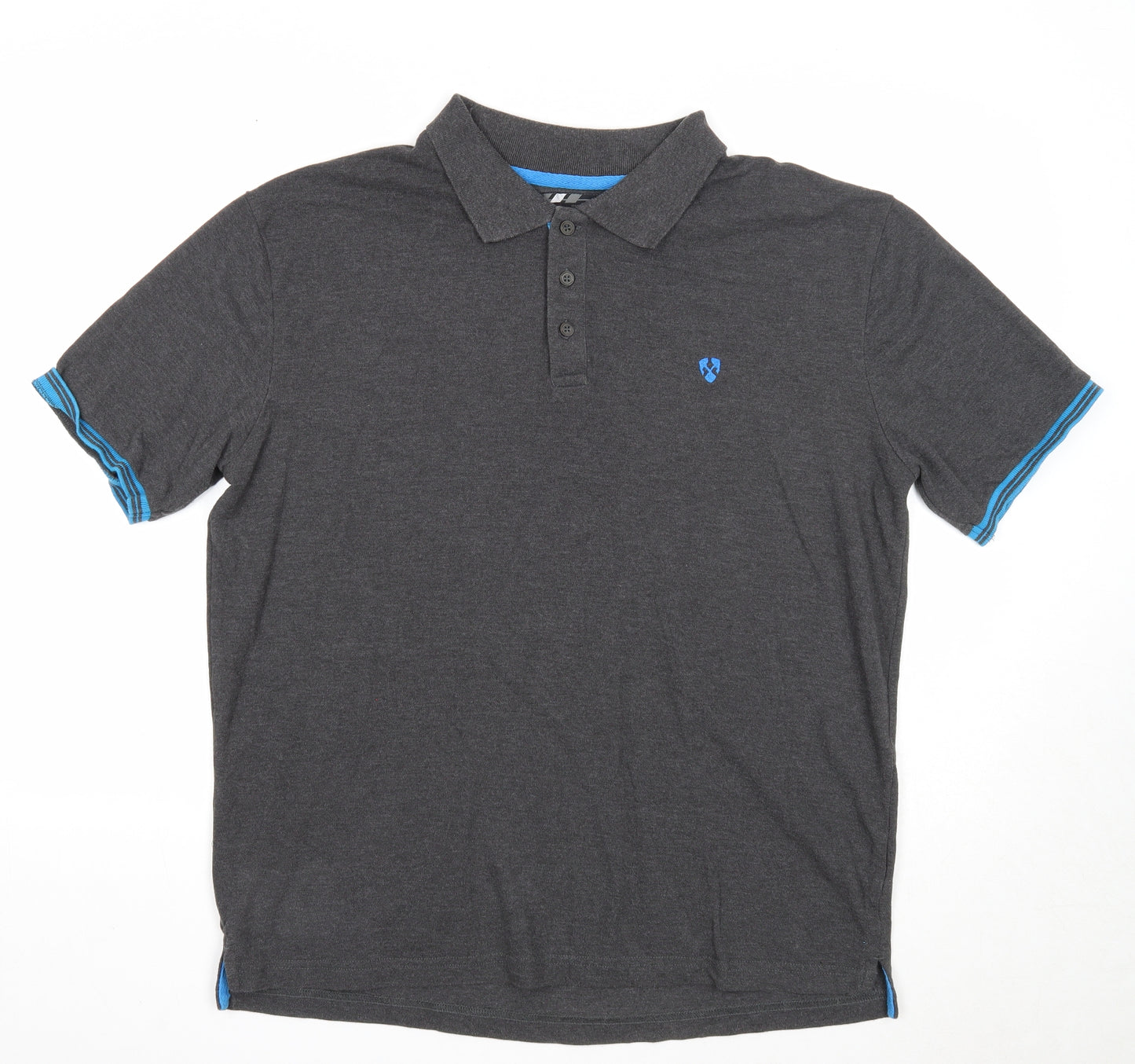 Preworn Mens Grey Cotton Polo Size L Collared Button