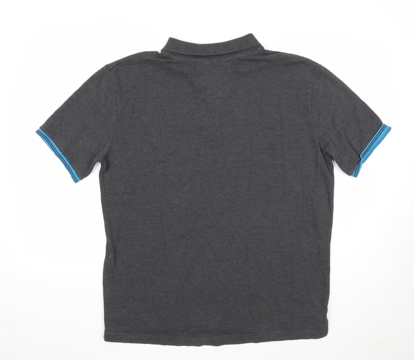 Preworn Mens Grey Cotton Polo Size L Collared Button