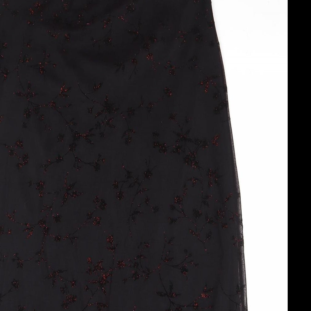 Bonmarché Womens Purple Floral Polyester A-Line Skirt Size S